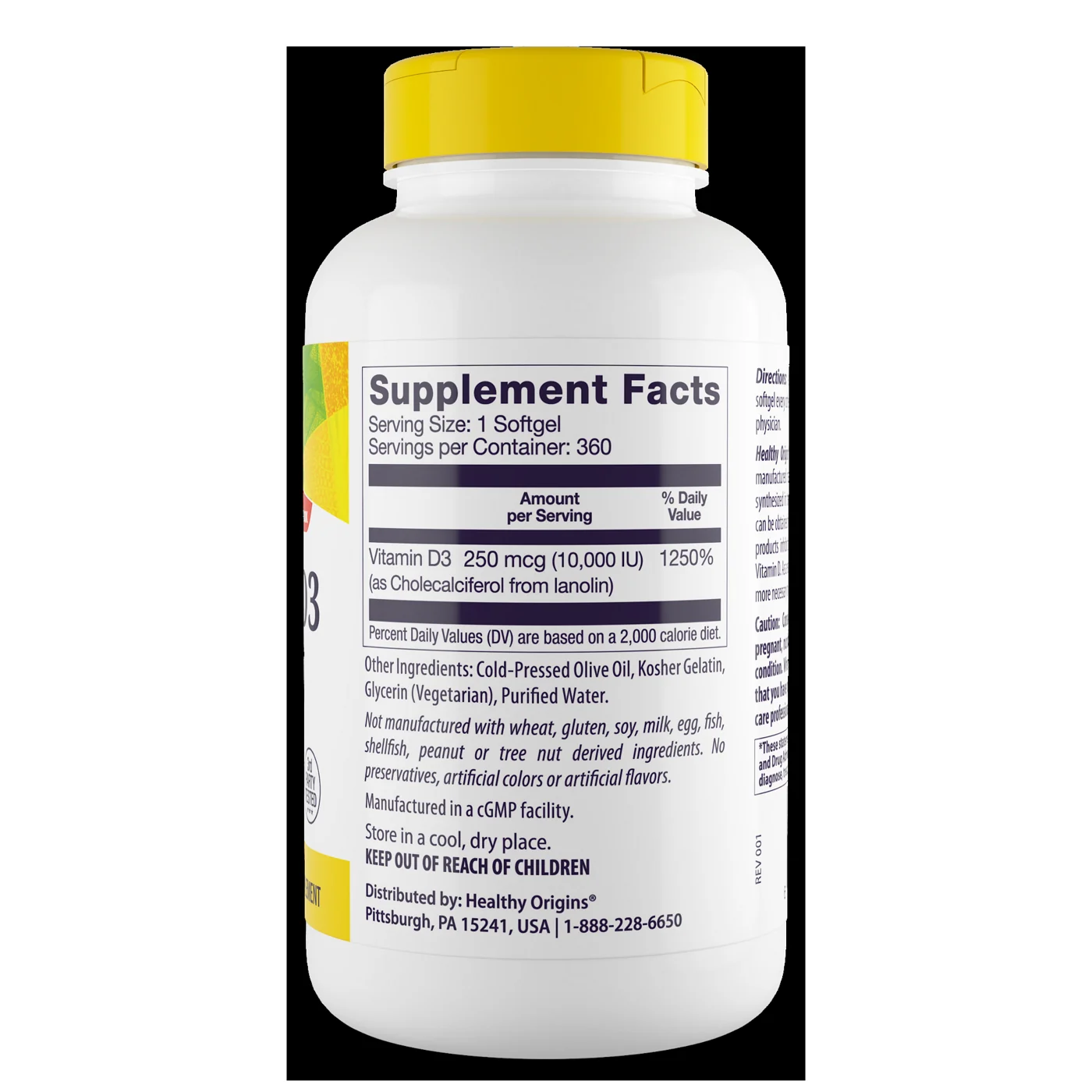 Healthy Origins Vitamin D3 10,000 IU — Product details